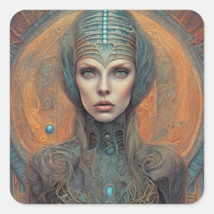 Alien Square Sticker