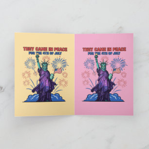 Alien Statue of Liberty 4th of July Card