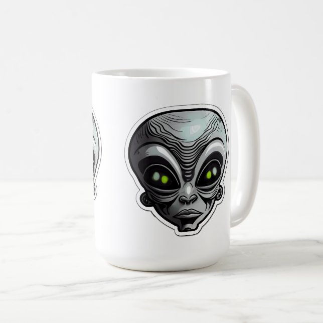 Alien Sticker Art Classic Mug, 15 oz  Coffee Mug (Front Right)