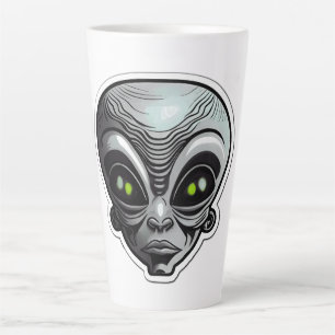 Alien Sticker Art Latte Mug