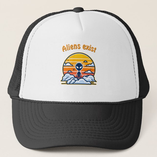 Alien Sunset Aesthetic | Sci-Fi Alien Sunset  Trucker Hat (Front)