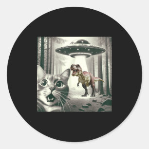 Alien T UFO Selfie Dinosaur Rex Cat Classic Round Sticker
