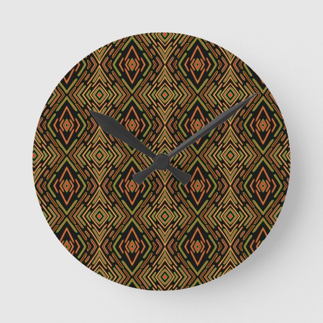 Alien Tech Sci Fi Psychedelic Pattern Round Clock (Front)