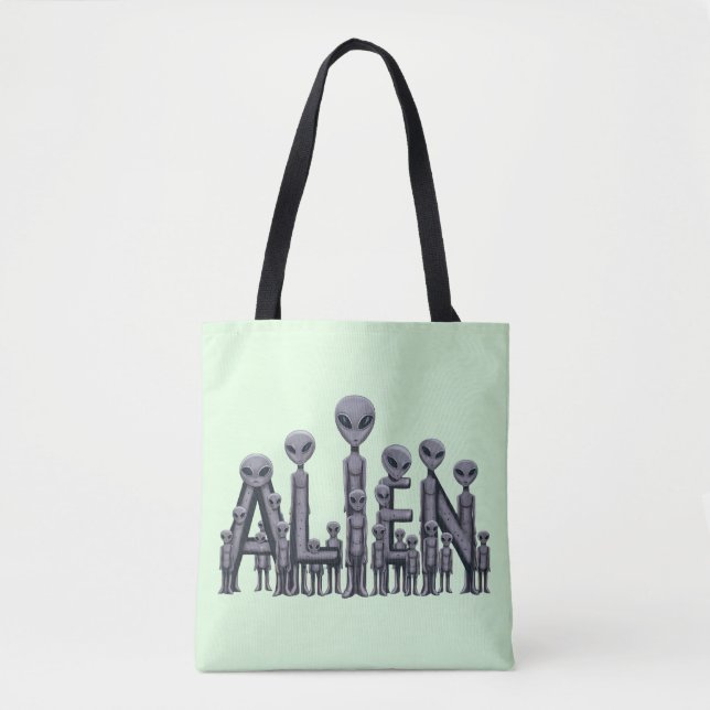 Alien Text Tote Bag (Front)