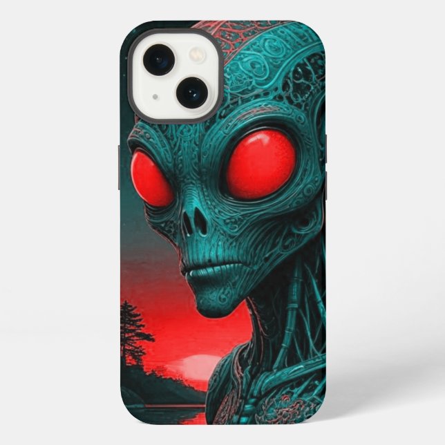 alien themed iPhone 13 phone case (Back)