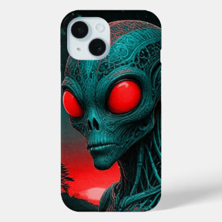 Alien themed iPhone 15 phone case