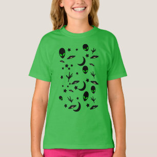 Alien Themed Pattern T-Shirt