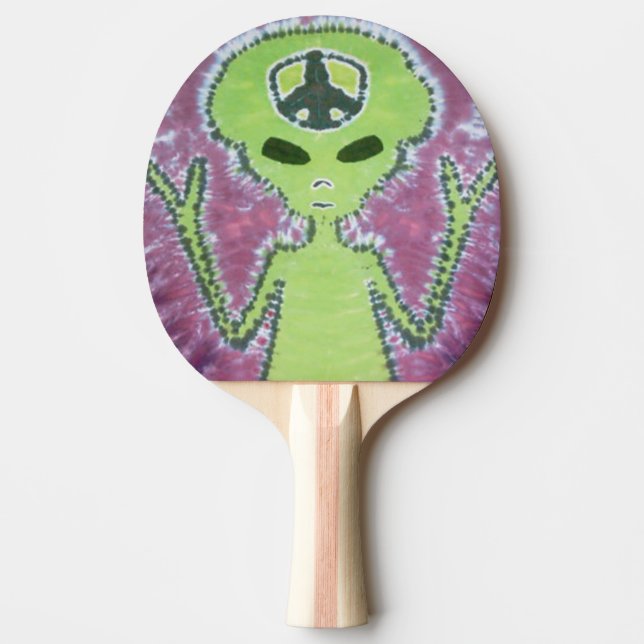Alien Tie Dye Ping Pong Paddle (Front)