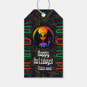Alien Tie Dye Space Custom Gift Tags