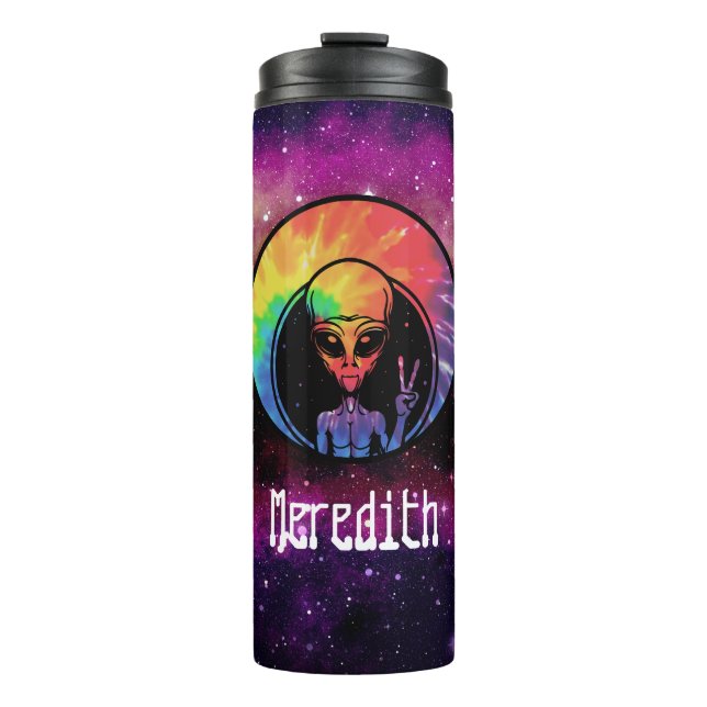 Alien Tie Dye Space Custom Thermal Tumbler (Front)