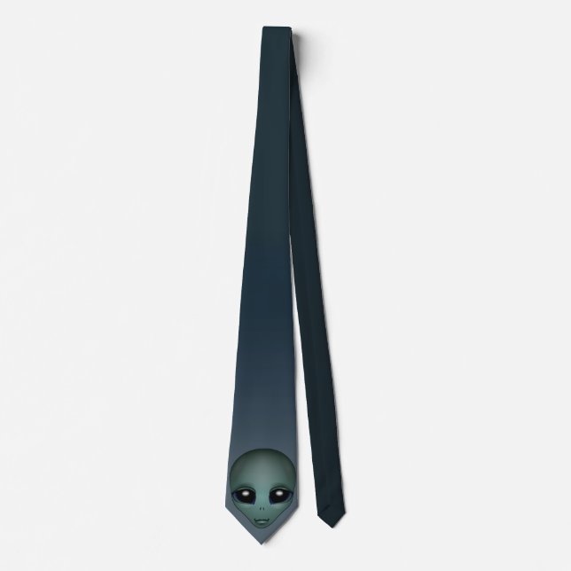 Alien Ties Gifts Grey Alien Necktie Alien Art Gift (Front)