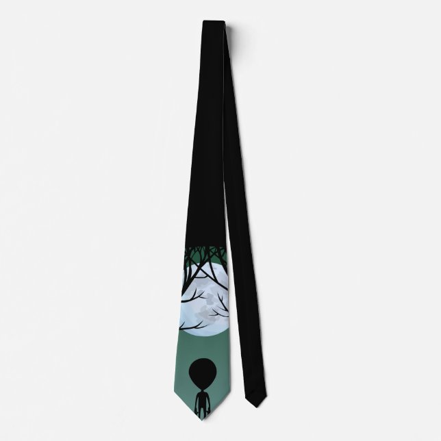 Alien Ties Gifts Grey Alien Necktie Alien Art Gift (Front)