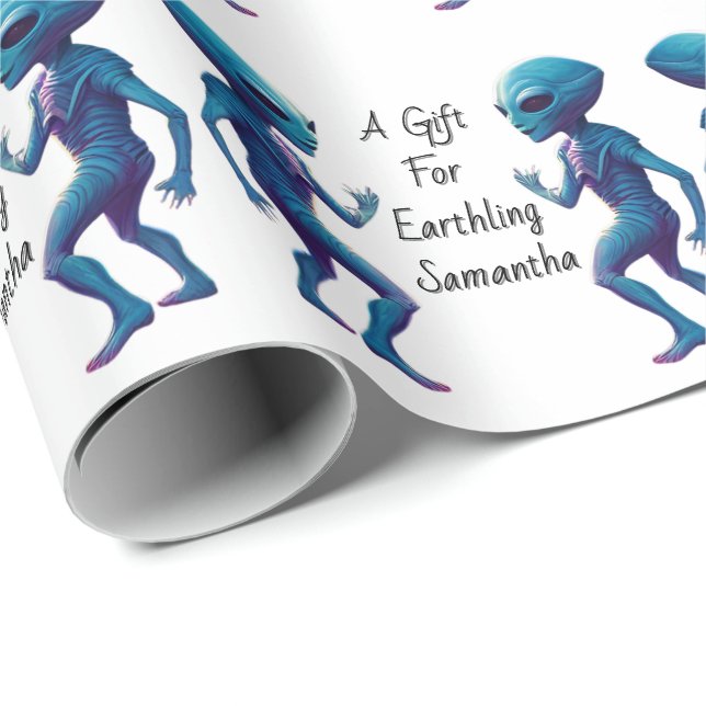 Alien to Earthling personalized gift wrap (Roll Corner)