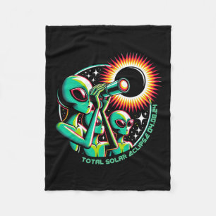 Alien Total Solar Eclipse 4.08.2024 Apparel Fleece Blanket