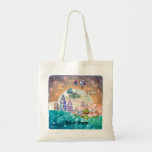 Alien Tower City Tote Bag