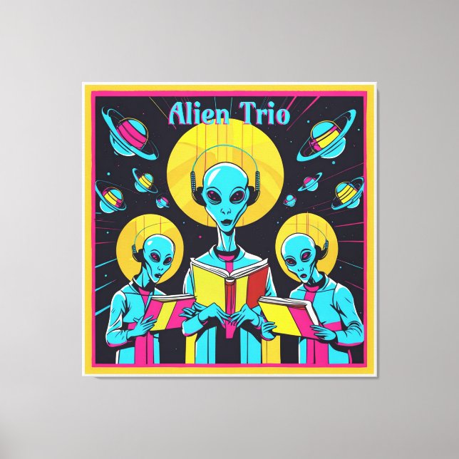 Alien Trio - A Group Of Three Alien Singers Canvas Print (Front)
