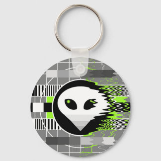 Alien TV keychain round
