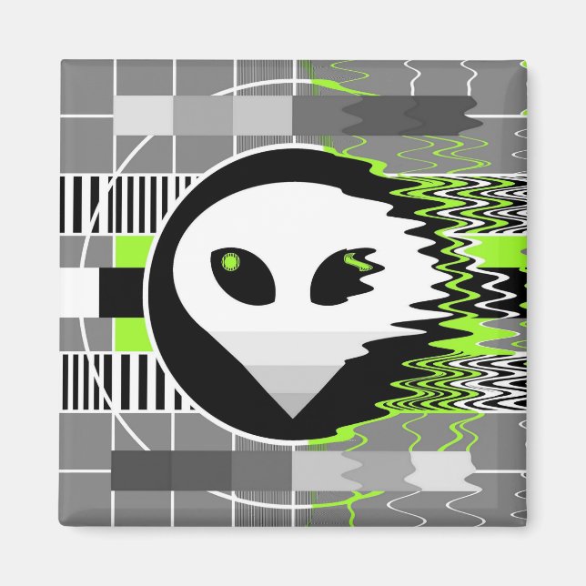 Alien TV magnet round (Front)