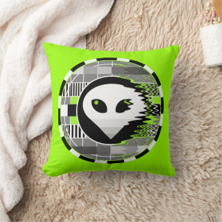 Alien TV Round 2 size throw pillow green square