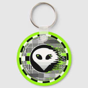 Alien TV Round keychain
