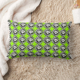 Alien TV Round multi throw pillow green lumbar