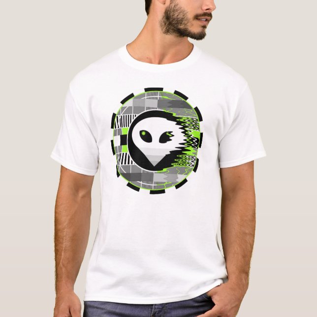 Alien TV Round t-shirt men's basic white (Front)