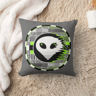 Alien TV Round throw pillow grey square