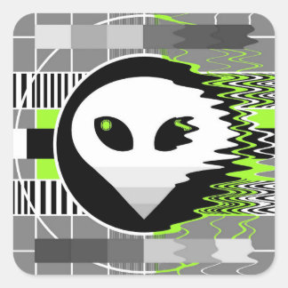 Alien TV sticker square