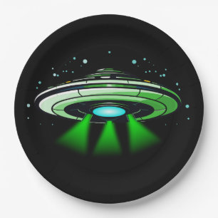 Alien UFO Abduction Spaceship Birthday Party  Paper Plate