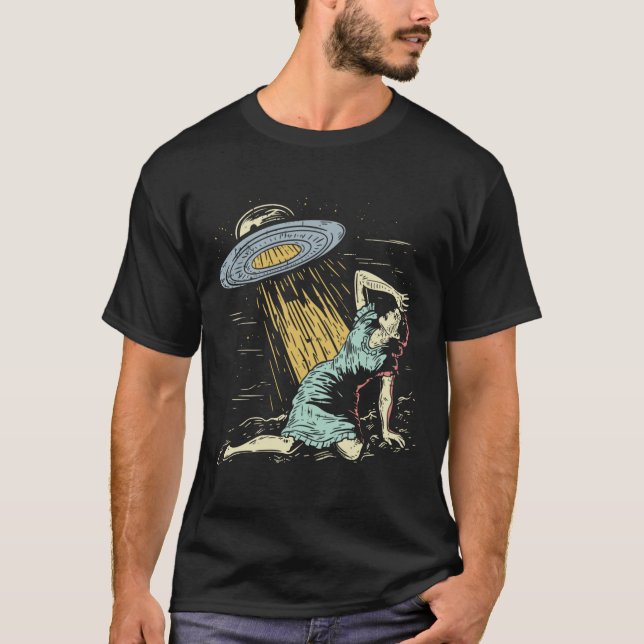 Alien UFO Abduction T-Shirt (Front)