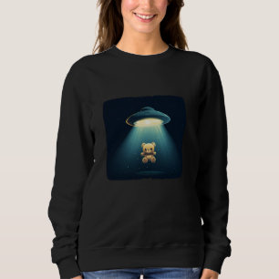 Alien UFO Beams Teddy Bear Up for a Galactic Fun T Sweatshirt