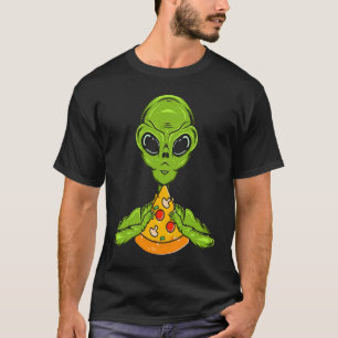 Alien  UFO Believers Alien Eating Pizza Women Men T-Shirt