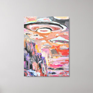 Alien UFO Fleet Sci-Fi Abstract Canvas Print
