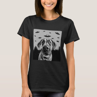 Alien UFO Funny Mastiff Dog Lover Men Women Kids T-Shirt