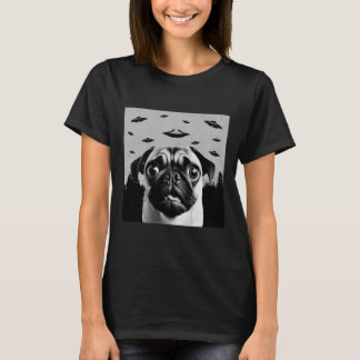 Alien UFO Funny Pug Dog Lover Men Women Kids 1 T-Shirt