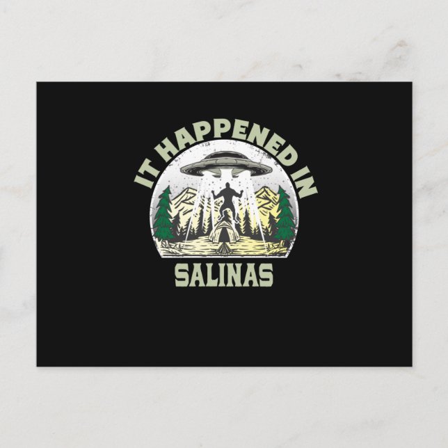 Alien UFO In salinas City Postcard (Front)