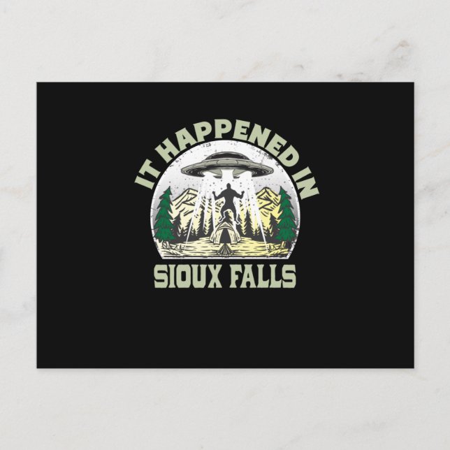 Alien UFO In sioux falls City Postcard (Front)