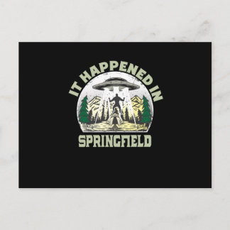 Alien UFO In springfield City Postcard