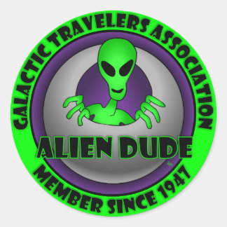 Alien & UFO Keychains & Flair Classic Round Sticker