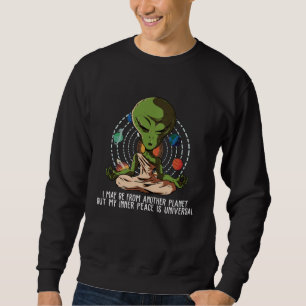 Alien UFO meditating  namaste yoga Sweatshirt