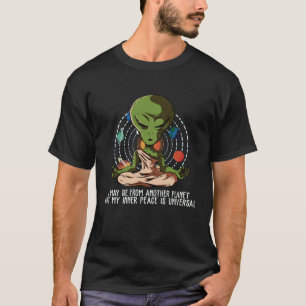 Alien UFO meditating namaste yoga T-Shirt
