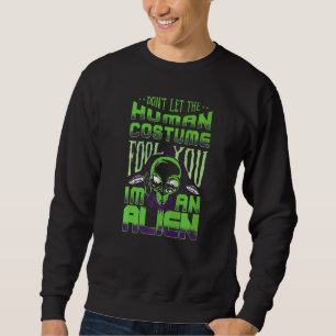 Alien Ufo Men Women Boys Girls Green Space Area 51 Sweatshirt