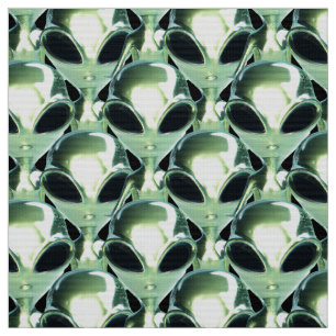 Alien UFO Metallic Pattern Fabric