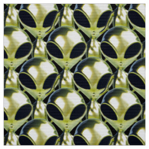 Alien UFO Metallic Pattern Fabric - Custom Sci-Fi
