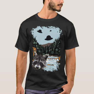 Alien UFO Raccoon Lovers Extraterrestrial Encounte T-Shirt