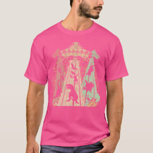 Alien Ufo T-Rex Abduction Retro Martians Dinosaur T-Shirt