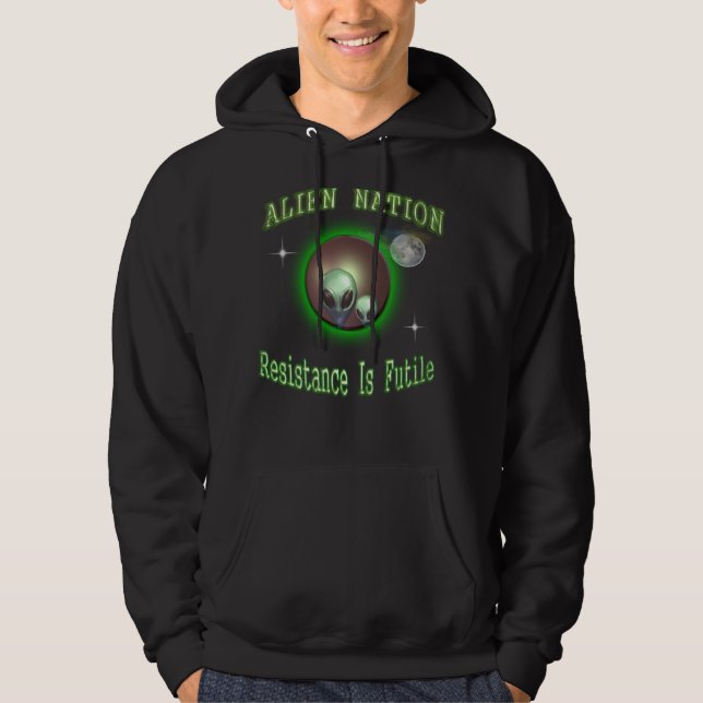 Alien ufo t-shirt hoodie (Front)
