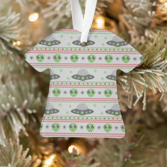 Alien Ugly Christmas Sweater Ornament (Tree)