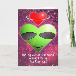 Alien Valentines Day Holiday Card