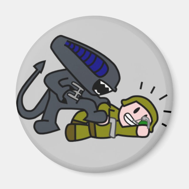 Alien vs Soldier Magnet (Front)